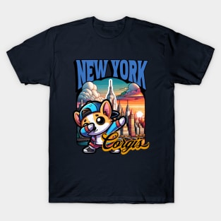 New York Funny Corgi Dabbing T-Shirt